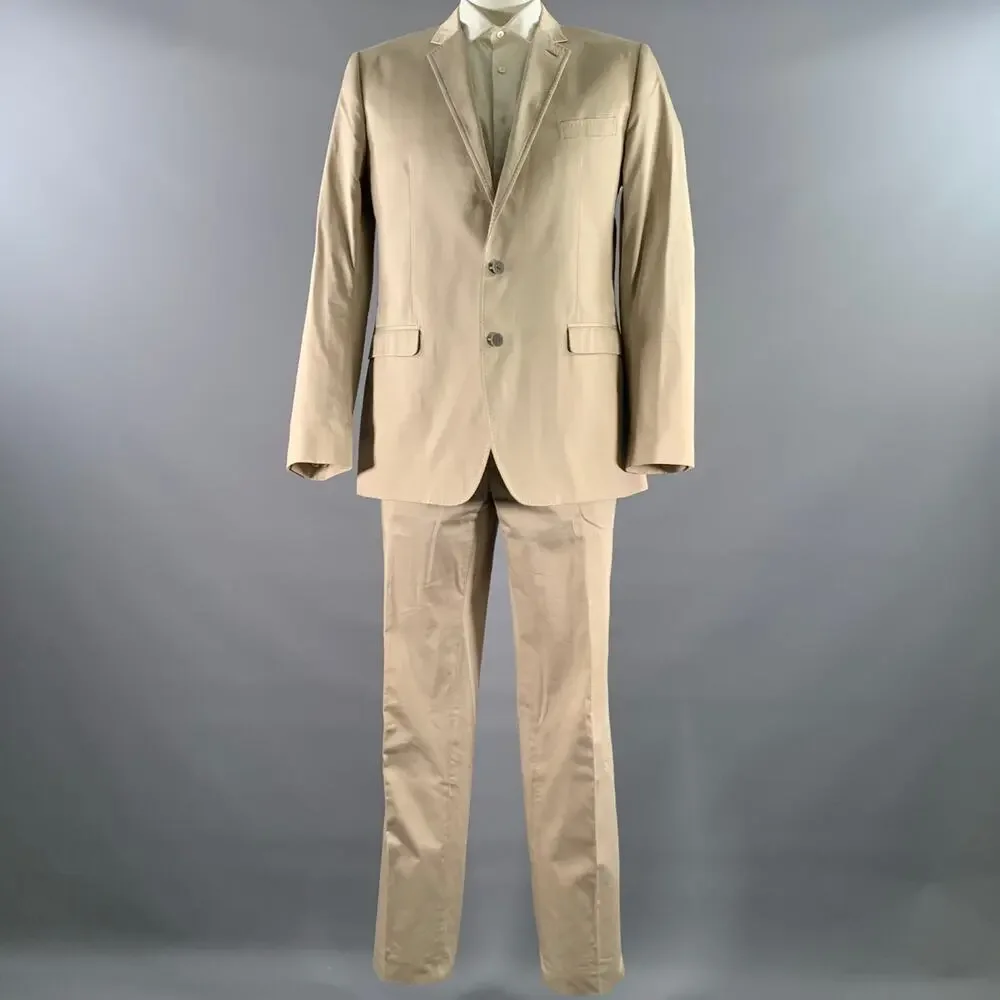 DOLCE & GABBANA Size 46 Khaki Notch Lapel Suit